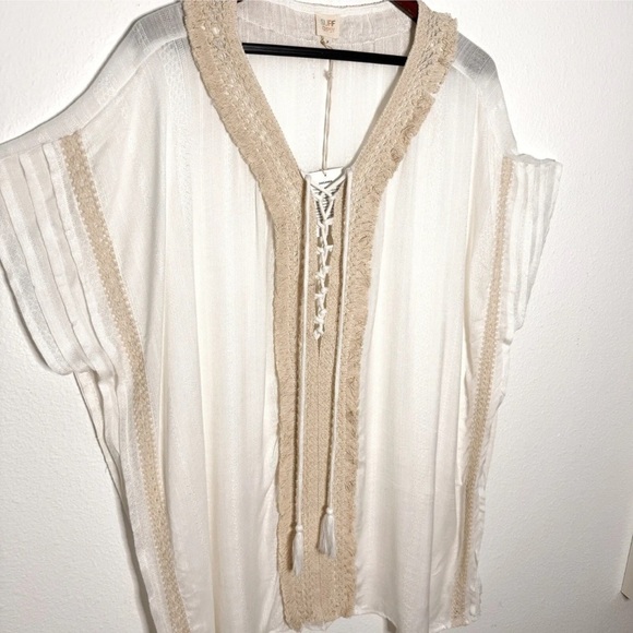 Anthropologie Surf Gypsy bohemian boho crochet swimsuit cover up tunic size M - Picture 2 of 12
